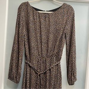 Ann Taylor Black and White Polka Dot Midi Dress